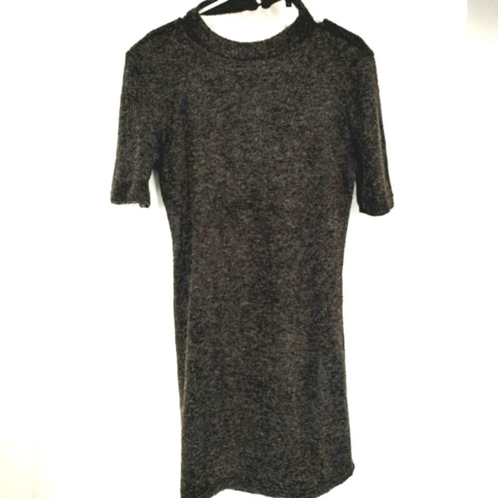 Ontwelfth Charcoal Twist Back Short Sleeve Dress